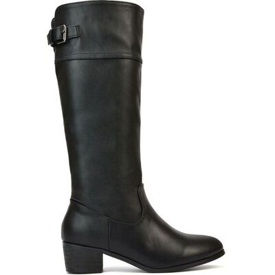 XY London Women's 'Caiden' Knee High Boots Low Heel Western Style in Black Size: 7 Black 7 XY London Women's 'Caiden' Knee High Boots Low Heel Western Style in Black Size: 7 Black 7