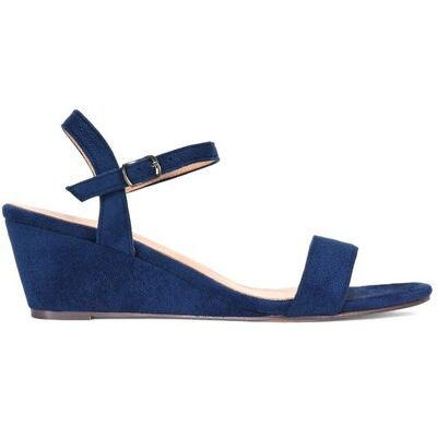 XY London Women's 'Alissa' Strappy Wedge Sandals With Ankle Strap in Navy Size: 7 Navy 7 XY London Women's 'Alissa' Strappy Wedge Sandals With Ankle Strap in Navy Size: 7 Navy 7
