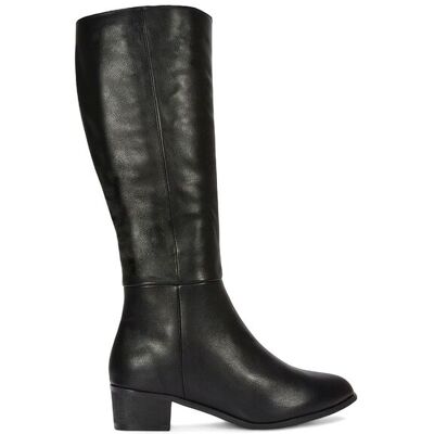 XY London Women's ‘Anne' Knee High Boots with Low Block Heel in Black Size: 4 Black 4 XY London Women's ‘Anne' Knee High Boots with Low Block Heel in Black Size: 4 Black 4