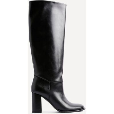 Linzi Women's Cole Black Faux Leather Pull-On High Leg Block Heeled Boots Size: 6-Standard Fit Black 6-Standard Fit Linzi Women's Cole Black Faux Leather Pull-On High Leg Block Heeled Boots Size: 6-Standard Fit Black 6-Standard Fit