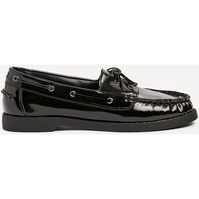 Linzi Women's Frame Black High Shine Boat Shoes Size: 4-Standard Fit Black 4-Standard Fit Linzi Women's Frame Black High Shine Boat Shoes Size: 4-Standard Fit Black 4-Standard Fit