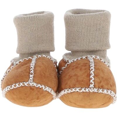 Fenland England 'Cutie' Real Sheepskin Unisex Baby Booties in Light Tan Light Tan One Size Fenland England 'Cutie' Real Sheepskin Unisex Baby Booties in Light Tan Light Tan One Size