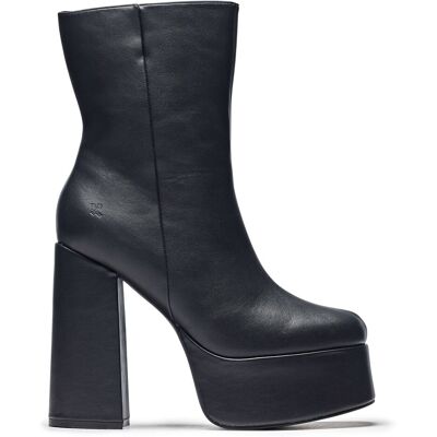 KOI Women's Lexus Black Platform Heeled Boots Size: 7 Black 7 KOI Women's Lexus Black Platform Heeled Boots Size: 7 Black 7