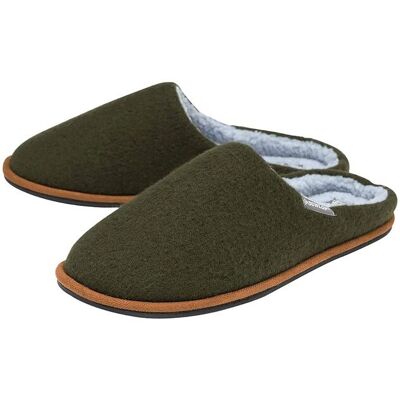 Dunlop Men's Plush Lined Mule Slippers With Memory Foam in Green Size: 7 Green 7 Dunlop Men's Plush Lined Mule Slippers With Memory Foam in Green Size: 7 Green 7