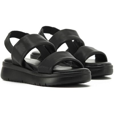 VIVA Elle: Women's Lightweight Elasticated Strap Flatform Wedge Sandals in Black Size: 7 Black 7 VIVA Elle: Women's Lightweight Elasticated Strap Flatform Wedge Sandals in Black Size: 7 Black 7