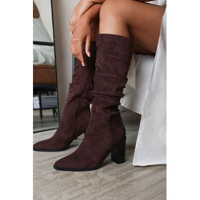 Where's That From Women's 'Quilla' Slouch Knee High Boots with Block Heel in Brown Size: 7 Brown 7 Where's That From Women's 'Quilla' Slouch Knee High Boots with Block Heel in Brown Size: 7 Brown 7