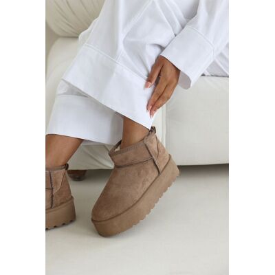 Where's That From Women's 'Janessa' Mini Faux-Suede Fur Lined Platform Ankle Boot in Camel Size: 7 Camel 7 Where's That From Women's 'Janessa' Mini Faux-Suede Fur Lined Platform Ankle Boot in Camel Size: 7 Camel 7