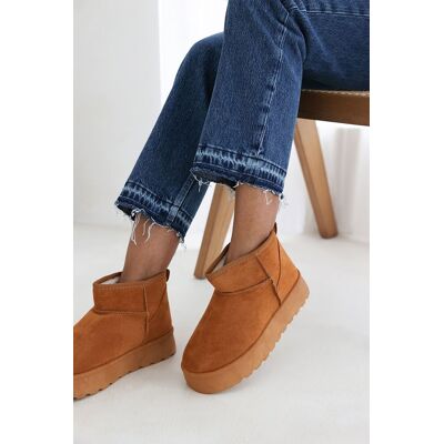 Where's That From Women's 'Janessa' Mini Faux-Suede Fur Lined Platform Ankle Boot in Brown Size: 8 Brown 8 Where's That From Women's 'Janessa' Mini Faux-Suede Fur Lined Platform Ankle Boot in Brown Size: 8 Brown 8