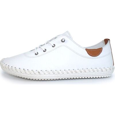 Lunar Women's St Ives Leather Plimsolls in White Size: 7 White 7 Lunar Women's St Ives Leather Plimsolls in White Size: 7 White 7