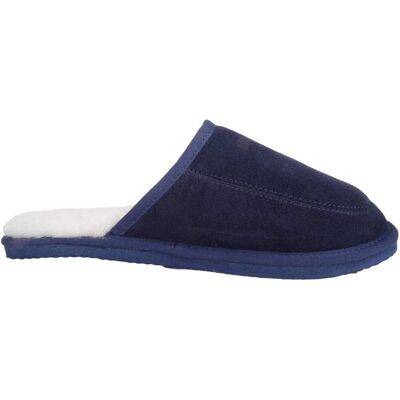 SNUGRUGS Men's Jesse, Suede Wool Mule Open Back Slippers with Lightweight Sole in Navy Size: 7 Navy 7 SNUGRUGS Men's Jesse, Suede Wool Mule Open Back Slippers with Lightweight Sole in Navy Size: 7 Navy 7