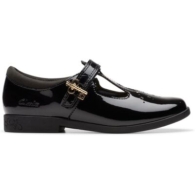 Clarks Lock Shine Kid Black Patent T Bar Shoes, School Shoes Size: 7-Standard Fit Black 7-Standard Fit Clarks Lock Shine Kid Black Patent T Bar Shoes, School Shoes Size: 7-Standard Fit Black 7-Standard Fit
