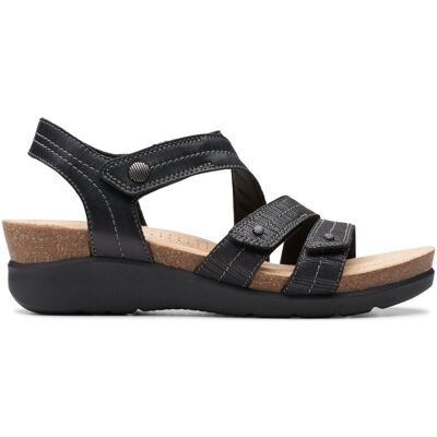 Clarks Women's Calenne Clara Black Combination Wedge Sandals Size: 7-Standard Fit Black 7-Standard Fit Clarks Women's Calenne Clara Black Combination Wedge Sandals Size: 7-Standard Fit Black 7-Standard Fit