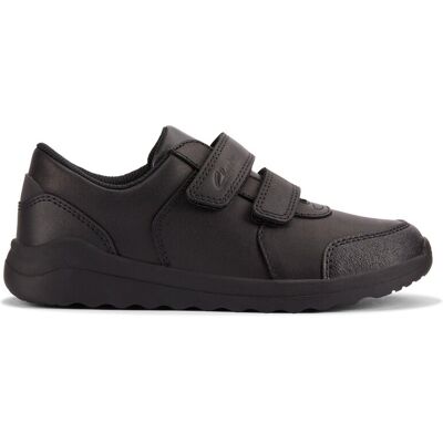 Clarks Daze Step 2 Kid Black Leather Riptape, School Shoes Size: 12.5-Extra Wide Fit Black 12.5-Extra Wide Fit Clarks Daze Step 2 Kid Black Leather Riptape, School Shoes Size: 12.5-Extra Wide Fit Black 12.5-Extra Wide Fit