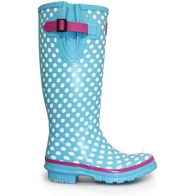 Lunar Women's Polka Dot Wellington Boots in Pale Blue Size: 5 Pale Blue 5 Lunar Women's Polka Dot Wellington Boots in Pale Blue Size: 5 Pale Blue 5