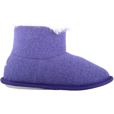 ABSOLUTE FOOTWEAR Women's Arabella, Winter Bootie Slippers with Pom Pom Design in Purple Size: 7-8 Purple 7-8 ABSOLUTE FOOTWEAR Women's Arabella, Winter Bootie Slippers with Pom Pom Design in Purple Size: 7-8 Purple 7-8