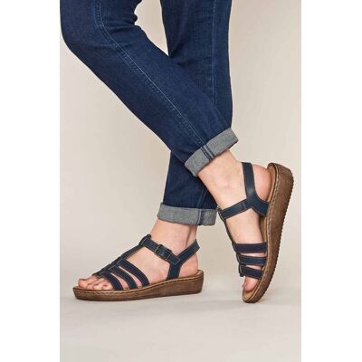 Moshulu Women's 'Paradas' Platform Wedge Strappy Sandals in Indigo Size: 7 Indigo 7 Moshulu Women's 'Paradas' Platform Wedge Strappy Sandals in Indigo Size: 7 Indigo 7