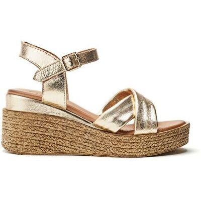 Moda In Pelle Women's 'Kona' Leather Wedges in Gold Size: 8 Gold 8 Moda In Pelle Women's 'Kona' Leather Wedges in Gold Size: 8 Gold 8