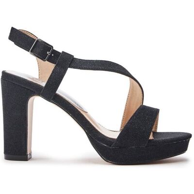 Moda In Pelle Women's 'Cassi' Textile Heeled Sandals in Black Size: 4 Black 4 Moda In Pelle Women's 'Cassi' Textile Heeled Sandals in Black Size: 4 Black 4