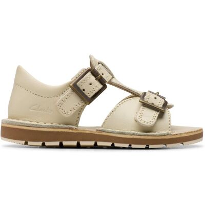 Clarks Playsun RF Toddler Off-White Leather Flat Sandals in White Size: 6-Standard Fit White 6-Standard Fit Clarks Playsun RF Toddler Off-White Leather Flat Sandals in White Size: 6-Standard Fit White 6-Standard Fit