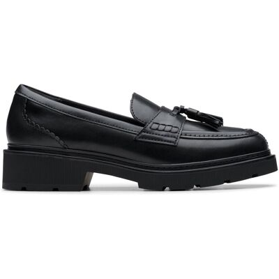 Clarks Women's Lauryl Tassel Black Leather Loafers, Slip Ons Size: 3.5-Wide Fit Black 3.5-Wide Fit Clarks Women's Lauryl Tassel Black Leather Loafers, Slip Ons Size: 3.5-Wide Fit Black 3.5-Wide Fit