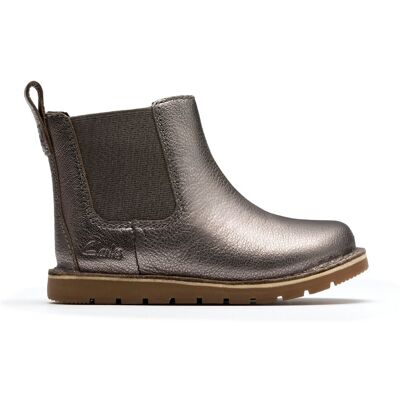 Clarks Joyful Sky Toddler Pewter Ankle Boots in Grey Size: 4-Extra Wide Fit Grey 4-Extra Wide Fit Clarks Joyful Sky Toddler Pewter Ankle Boots in Grey Size: 4-Extra Wide Fit Grey 4-Extra Wide Fit