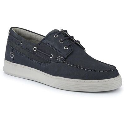 Pavers Men's Leather Wide-Fit Boat Shoes in Navy Size: 11 Navy 11 Pavers Men's Leather Wide-Fit Boat Shoes in Navy Size: 11 Navy 11