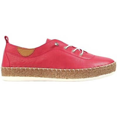 Lunar Women's Evie Leather Plimsolls in Raspberry Size: 6 Raspberry 6 Lunar Women's Evie Leather Plimsolls in Raspberry Size: 6 Raspberry 6