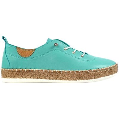 Lunar Women's Evie Leather Plimsolls in Turquoise Size: 5 Turquoise 5 Lunar Women's Evie Leather Plimsolls in Turquoise Size: 5 Turquoise 5
