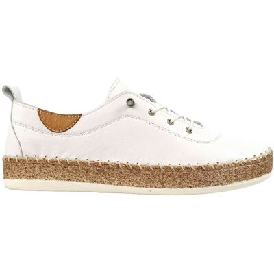 Lunar Women's Evie Leather Plimsolls in White Size: 6 White 6 Lunar Women's Evie Leather Plimsolls in White Size: 6 White 6