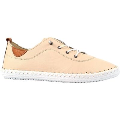 Lunar Women's St Ives Leather Plimsolls in Cream Size: 3 Cream 3 Lunar Women's St Ives Leather Plimsolls in Cream Size: 3 Cream 3