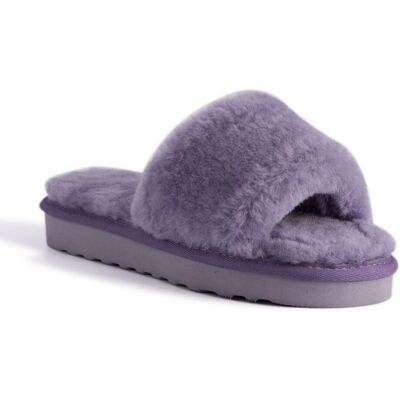 Aus Wooli Australia Women's Sheepskin Fluff Slide Slippers in Lilac Size: 9 Lilac 9 Aus Wooli Australia Women's Sheepskin Fluff Slide Slippers in Lilac Size: 9 Lilac 9