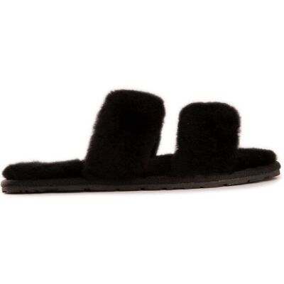 Aus Wooli Australia Women's Sheepskin Wool Ballart Sandals in Black Size: 8 Black 8 Aus Wooli Australia Women's Sheepskin Wool Ballart Sandals in Black Size: 8 Black 8