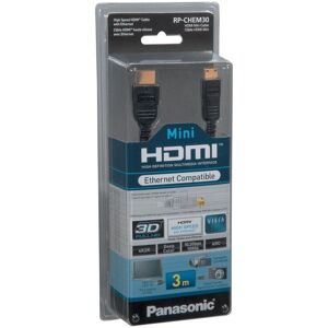 Panasonic RP-CHEM30 3m Mini HDMI Cable-Ethernet in Black Black Panasonic RP-CHEM30 3m Mini HDMI Cable-Ethernet in Black Black