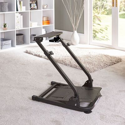 X Rocker Racing Rig Wheel Stand, Adjustable Racing Simulator Cockpit Gaming in Black Black X Rocker Racing Rig Wheel Stand, Adjustable Racing Simulator Cockpit Gaming in Black Black