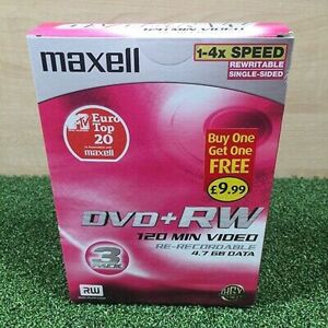 Maxell DVD+RW Re-Recordable Discs 120 Min Video 4.7GB in Silver Silver Maxell DVD+RW Re-Recordable Discs 120 Min Video 4.7GB in Silver Silver