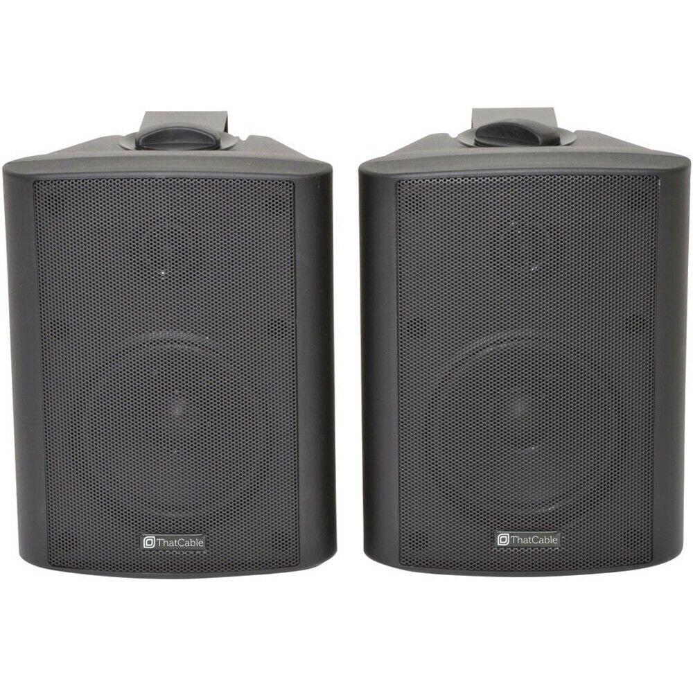 Loops PAIR 4" 2 Way Stereo Speakers 70W 8Ohm Black Wall Mounted Background Music Hi Fi