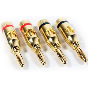 Loops 8x Premium 4mm Banana Plugs 24k Gold Plated Speaker Cable Amp HiFi Connectors in Black Black Loops 8x Premium 4mm Banana Plugs 24k Gold Plated Speaker Cable Amp HiFi Connectors in Black Black
