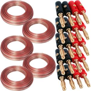 Loops 50M Speaker Cable & 20 Banana Plugs - 5.1 Surround Sound System - Wire Reel Loud… Multicolor Loops 50M Speaker Cable & 20 Banana Plugs - 5.1 Surround Sound System - Wire Reel Loud… Multicolor