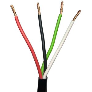 Loops 50m Outdoor Rated 4 Core Speaker Cable 1.5mm ² OXYGEN FREE COPPER (OFC) 100V Wire in Black Black Loops 50m Outdoor Rated 4 Core Speaker Cable 1.5mm ² OXYGEN FREE COPPER (OFC) 100V Wire in Black Black