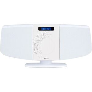 Denver Bluetooth DAB+ CD Player HiFi w/ Motorised CD Door Stereo Speakers, Wall Mountable, Mains Powered, LED Display, Remote Control, FM, USB, AUX White Denver Bluetooth DAB+ CD Player HiFi w/ Motorised CD Door Stereo Speakers, Wall Mountable, Mains Powered, LED Display, Remote Control, FM, USB, AUX White