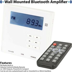 Loops Wall Mounted Mini Bluetooth Amplifier & Black Wall Speakers Kit Stereo HiFi Amp