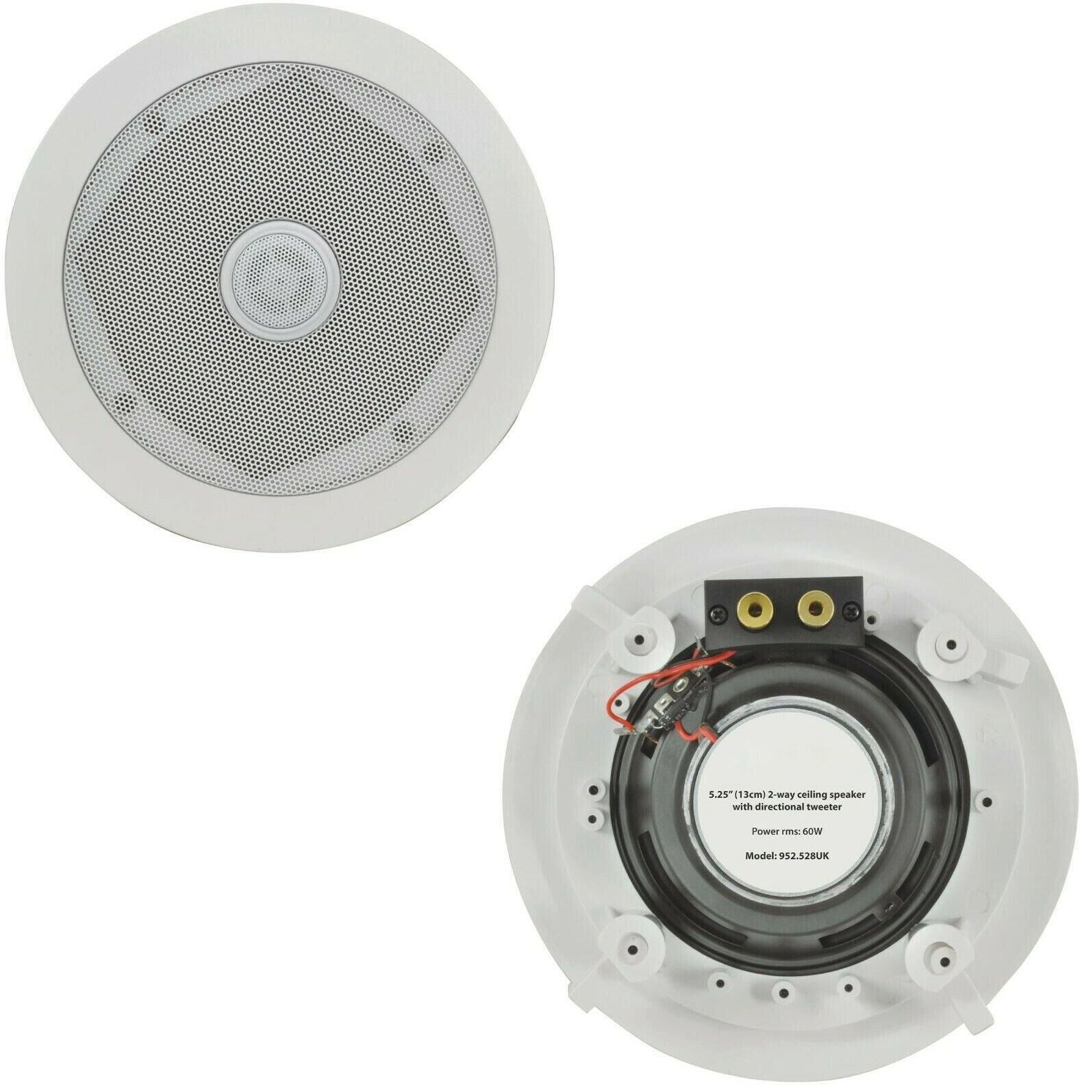 Loops Pair 60W Directional Tweeter Ceiling Speaker 5.25" 8Ohm 2 Way Adjustable HiFi