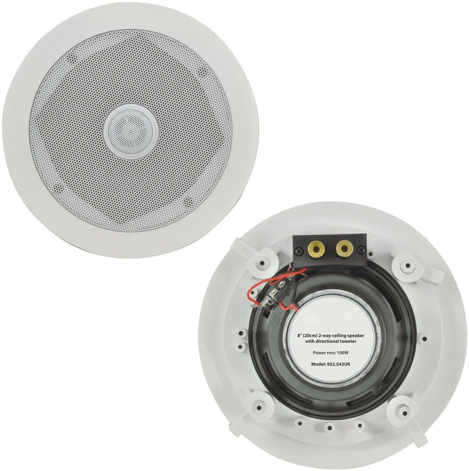 Loops Pair 120W Directional Tweeter Ceiling Speaker 8" 8Ohm 2 Way Adjustable HiFi