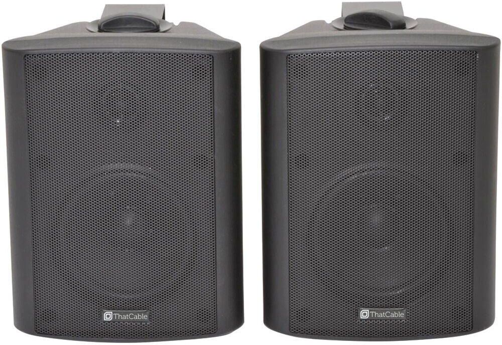 Loops Pair 5.25" 2 Way Stereo Speakers 90W 8Ohm Black Wall Mounted Background Hi Fi