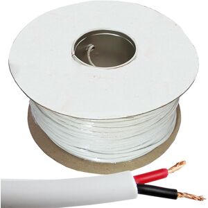 Loops 25m Double Insulated Speaker Cable 1.15mm ² White 100V Volt PA System Reel Drum White Loops 25m Double Insulated Speaker Cable 1.15mm ² White 100V Volt PA System Reel Drum White