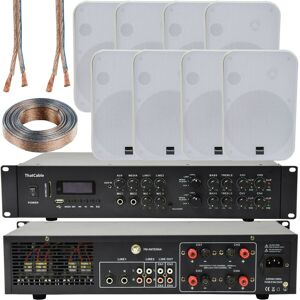 Loops 800W Bluetooth Sound System - Wall Speakers - 4 Zone Amplifier Loops 800W Bluetooth Sound System - Wall Speakers - 4 Zone Amplifier