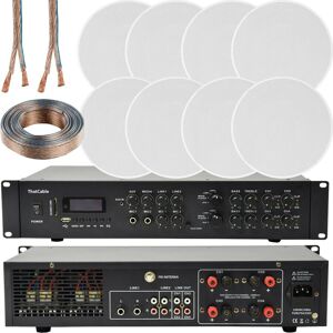 Loops 800W Bluetooth Sound System 8x 120W Slim Ceiling Speaker 4 Zone Matrix Amplifier Multicolor Loops 800W Bluetooth Sound System 8x 120W Slim Ceiling Speaker 4 Zone Matrix Amplifier Multicolor