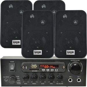 Loops Bluetooth Wall Speaker System - Black - Background Music Loops Bluetooth Wall Speaker System - Black - Background Music