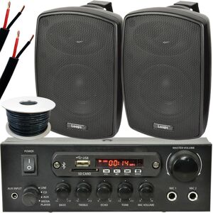 Loops Outdoor Bluetooth Speaker Kit - 2x 60W Black Stereo Amplifier Garden BBQ Parties Loops Outdoor Bluetooth Speaker Kit - 2x 60W Black Stereo Amplifier Garden BBQ Parties