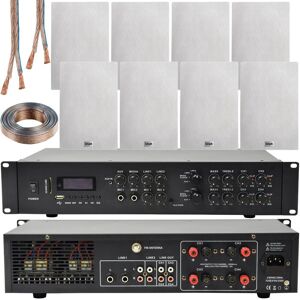 Loops 1100W Bluetooth Sound System & 8x 140W In Wall Speakers - 4 Zone Multi Room Amp Multicolor Loops 1100W Bluetooth Sound System & 8x 140W In Wall Speakers - 4 Zone Multi Room Amp Multicolor